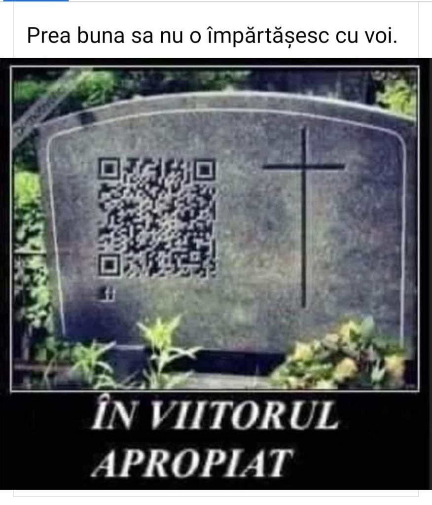 piatra funerare cu qr code