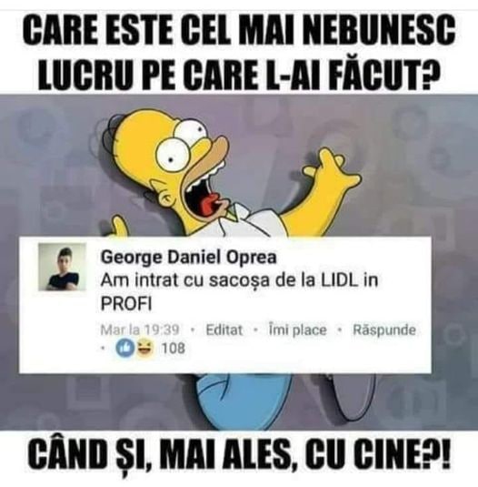 am intrat cu sacosa de la lidl in profi